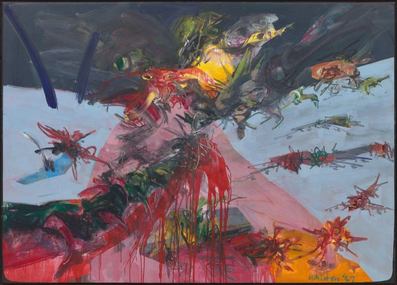 Jack Whitten|紐約戰場(NY Battle Ground)|1967|油彩畫布|152.4 × 213 cm| MoMA 典藏|© 2025 MoMA,攝影:Jonathan Muzikar Jack Whitten|紐約戰場(NY Battle Ground)|1967|油彩畫布|152.4 × 213 cm| MoMA 典藏|© 2025 MoMA,攝影:Jonathan Muzikar