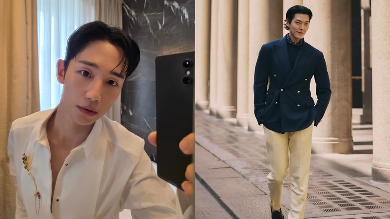 2026春夏米蘭男裝週：丁海寅（左）、金宇彬（右）