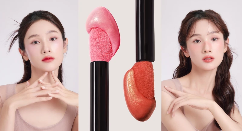 左: #53S「珍珠柔粉」，右: #50S「微光蜜桃」