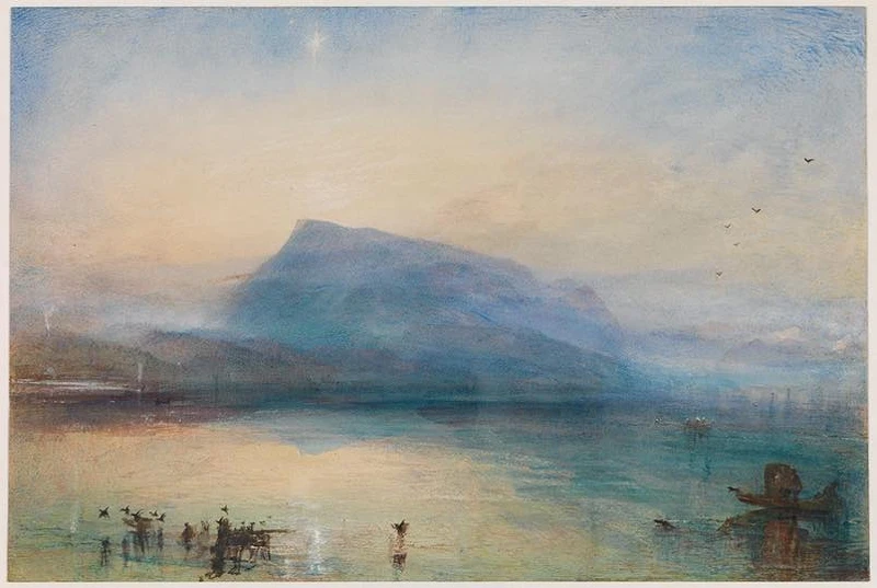 藍色瑞吉山之日出（The Blue Rigi, Sunrise），1842，約瑟夫．馬洛德．威廉．透納（Joseph Mallord William Turner）。（圖片來源：TATE