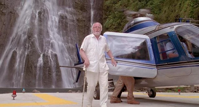 《侏羅紀公園》最後主角一行人搭上前來救援的直升機