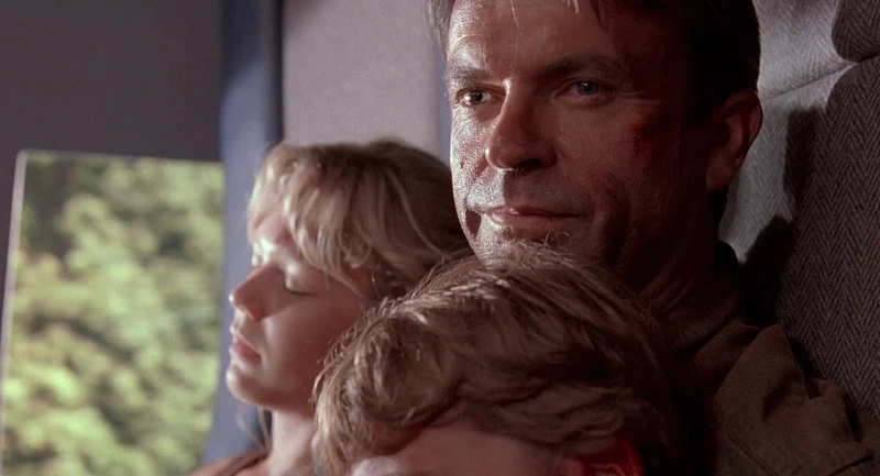 《侏羅紀公園》结局主角搭乘直升機的結局畫面