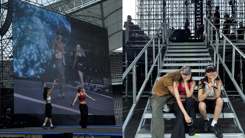 BLACKPINK於2025《DEADLINE》世界巡迴演唱會首爾場的舞台合照 (Photo / Instagram@sooyaaa__)