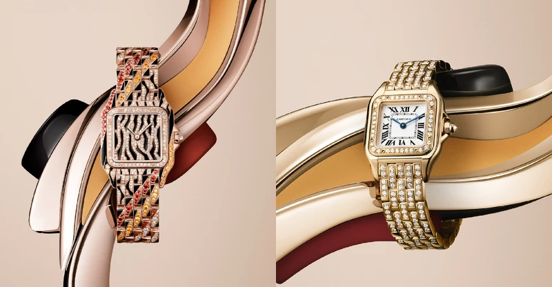 Panthère de Cartier美洲豹玫瑰金鑲鑽腕錶 / Panthère de Cartier美洲豹18K金鑲鑽腕錶。 Panthère de Cartier美洲豹玫瑰金鑲鑽腕錶 / Panthère de Cartier美洲豹18K金鑲鑽腕錶。