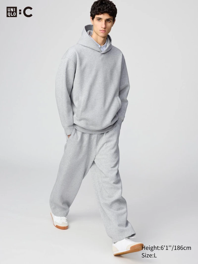 UNIQLO:C 2025秋冬寬版休閒連帽上衣與寬褲套裝