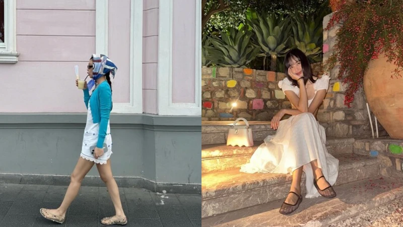 Jennie、lisa也都是漁網洞洞鞋的愛好者。 Jennie、lisa也都是漁網洞洞鞋的愛好者。