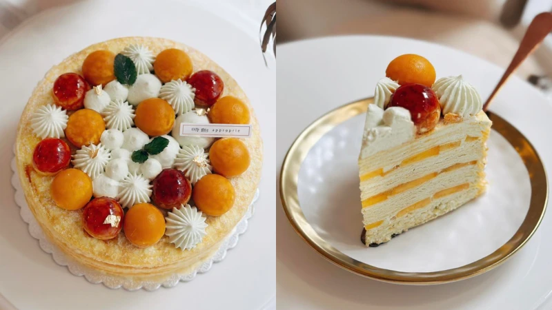 時飴Approprié 2025父親節限定斑蘭芒果聖多諾黑千層蛋糕 時飴Approprié 2025父親節限定斑蘭芒果聖多諾黑千層蛋糕