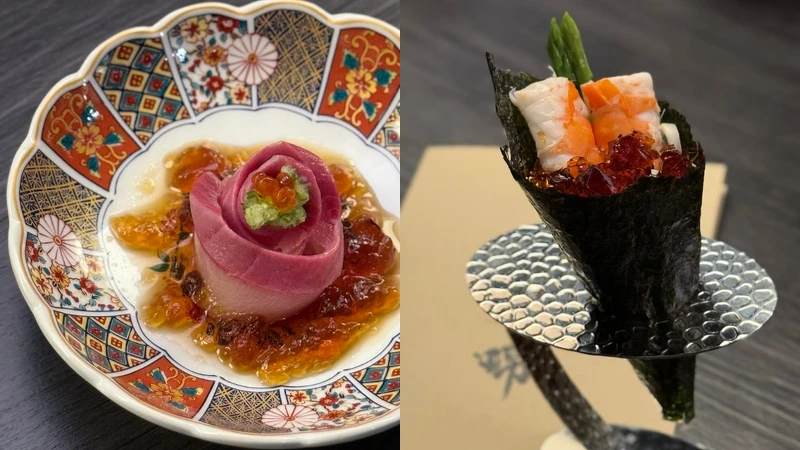 時令生魚片、鮮蝦手卷 時令生魚片、鮮蝦手卷