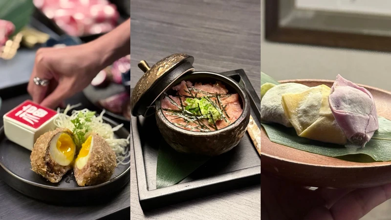 手作漢堡排、黑鮪魚蓋飯、手作綜合餛飩 手作漢堡排、黑鮪魚蓋飯、手作綜合餛飩