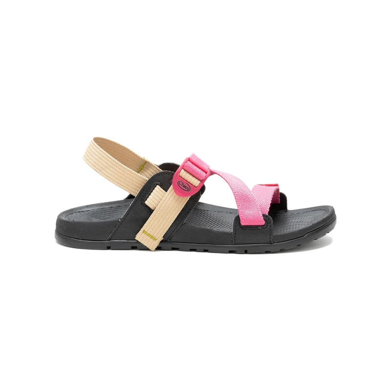 Chaco LOWDOWN SANDAL休閒涼鞋,粉紅與卡其撞色