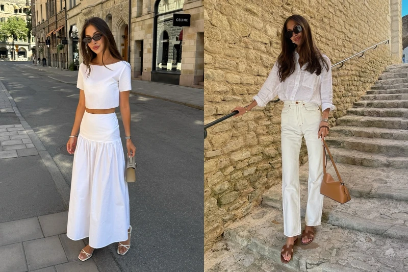 Felicia Akerstrom的同色系穿搭示範,以全白造型堆疊高級感 Felicia Akerstrom的同色系穿搭示範,以全白造型堆疊高級感