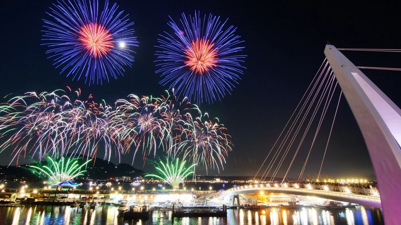 淡水漁人碼頭煙火往年照 淡水漁人碼頭煙火往年照