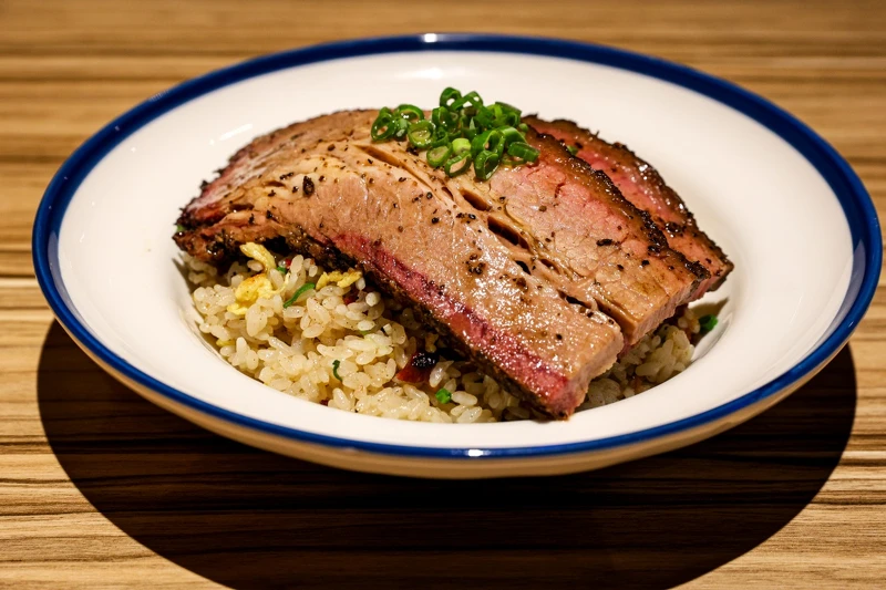 煙燻牛胸炒飯。