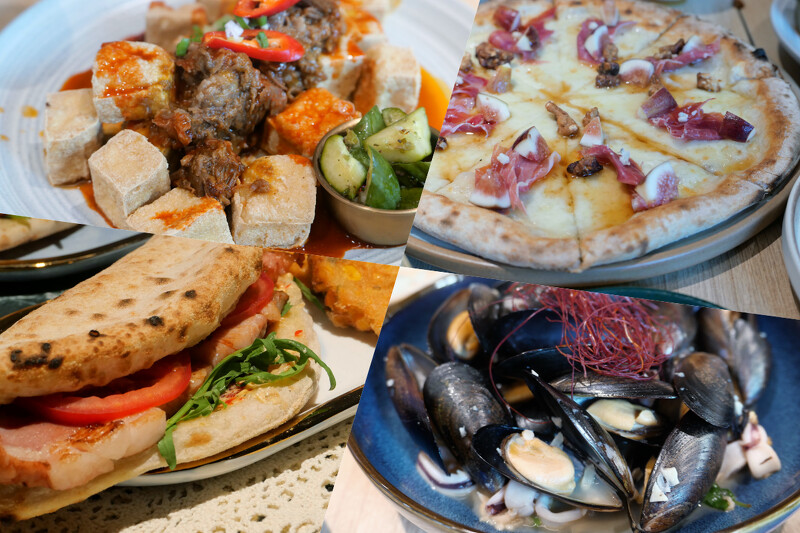 餐廳菜色豐富，創意料理、披薩、下酒小菜應有盡有。