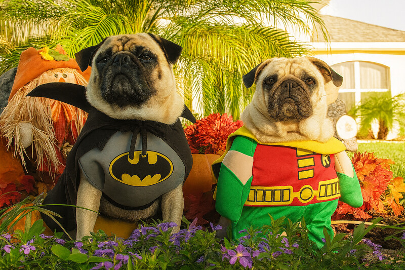 寵物萬聖節變裝:狗狗穿上超人與蝙蝠俠的英雄服裝 寵物萬聖節變裝:狗狗穿上超人與蝙蝠俠的英雄服裝