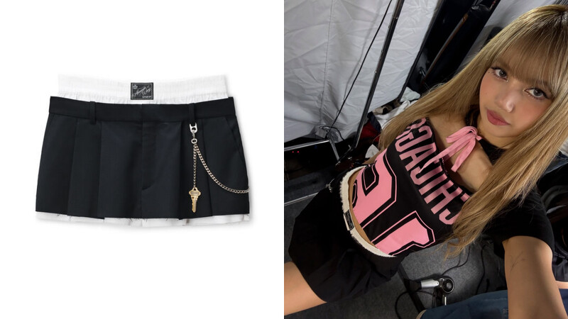 Lisa 穿著 Alexander Wang 黑色百褶短裙,展現學院風與舞台魅力 Lisa 穿著 Alexander Wang 黑色百褶短裙,展現學院風與舞台魅力