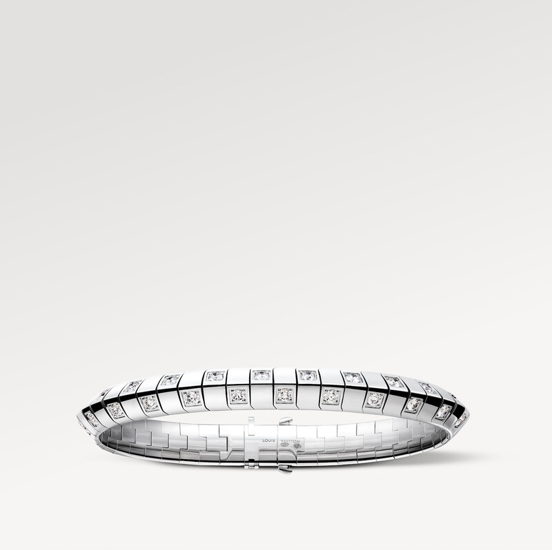 Le Damier de Louis Vuitton 粗版手鐲 - 配白 K 金及鑽石，7 毫米，46 顆鑽石，約重 2.16 克拉 $1,010,000