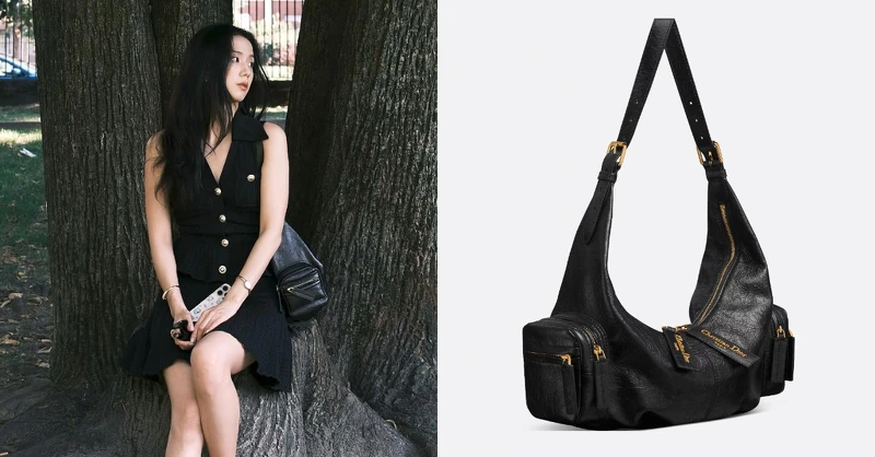 BLACKPINK Jisoo 肩背 DIOR 皺面小牛皮 Grand Tour 小型包,展現優雅旅行風格 BLACKPINK Jisoo 肩背 DIOR 皺面小牛皮 Grand Tour 小型包,展現優雅旅行風格