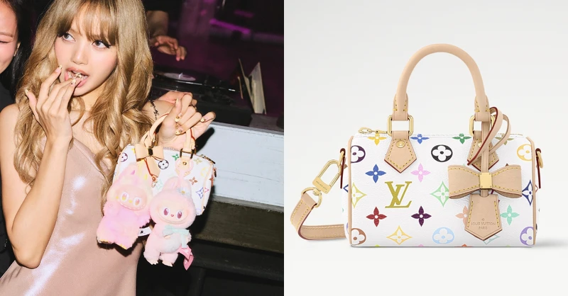 BLACKPINK Lisa 的 Louis Vuitton Nano Speedy 迷你老花包,並掛有 LABUBU 娃娃吊飾 BLACKPINK Lisa 的 Louis Vuitton Nano Speedy 迷你老花包,並掛有 LABUBU 娃娃吊飾