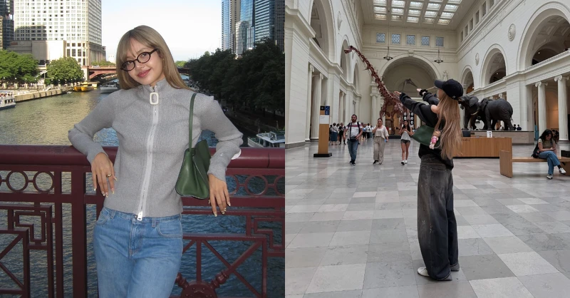 BLACKPINK Lisa 私服穿搭,肩背 THE ROW 經典 Margaux Shoulder 12 苔癬綠腋下包 BLACKPINK Lisa 私服穿搭,肩背 THE ROW 經典 Margaux Shoulder 12 苔癬綠腋下包