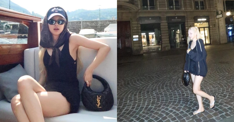 BLACKPINK Rosé 手拿 Saint Laurent Icarino 絎縫皮革迷你包 BLACKPINK Rosé 手拿 Saint Laurent Icarino 絎縫皮革迷你包