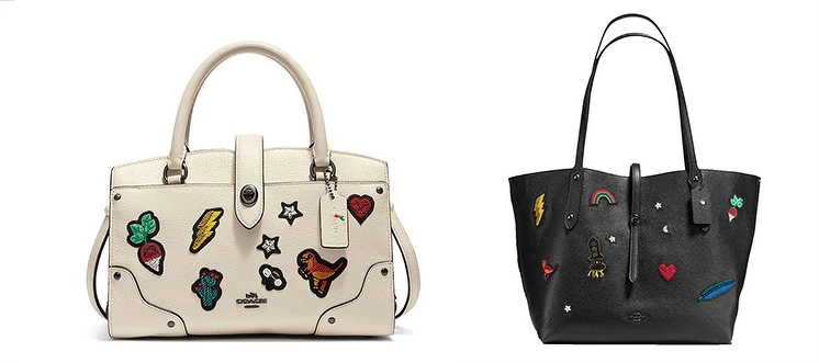 Coach Mercer 24刺繡拼貼皮革手袋，NTD 19,800 / Market 皮革托特手袋，NTD 23,800