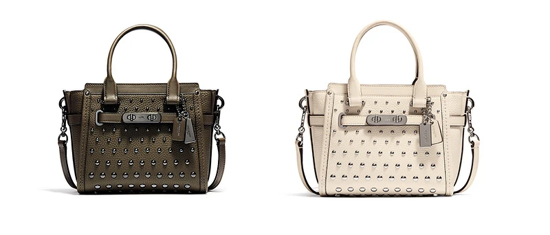 Coach Swagger 21鉚釘皮革手袋，NTD 19,800