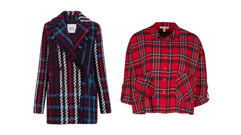 格紋大衣，NT6490 /格紋短版襯衫，NT1790