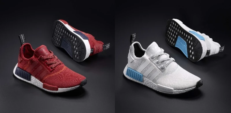 NMD_R1紅(左)、沁涼灰(右) ,皆為 NTD 5,290