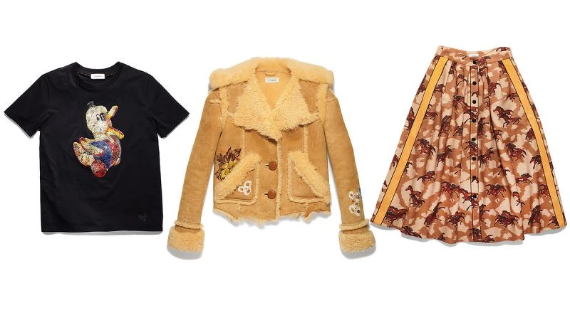 Dr. Doodle Duck珠片短袖上衣NT6,900、刺繡翻皮羊毛大衣NT98,800、草原馬兒圖騰傘裙NT29,800 Dr. Doodle Duck珠片短袖上衣NT6,900、刺繡翻皮羊毛大衣NT98,800、草原馬兒圖騰傘裙NT29,800