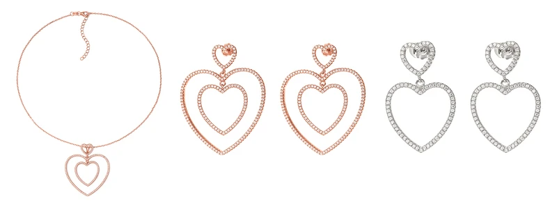 (由左至右)FASHIONABLY SILVER系列項鏈，NT$5,790/ FASHIONABLY SILVER系列耳環，NT$10,990/ FASHIONABLY SILVER系列耳環，NT$9,590