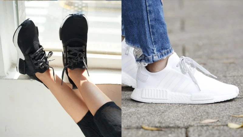 NMD_R1黑色反光系列(左)、白色反光系列(右) ,皆為 NTD 5,890 NMD_R1黑色反光系列(左)、白色反光系列(右) ,皆為 NTD 5,890