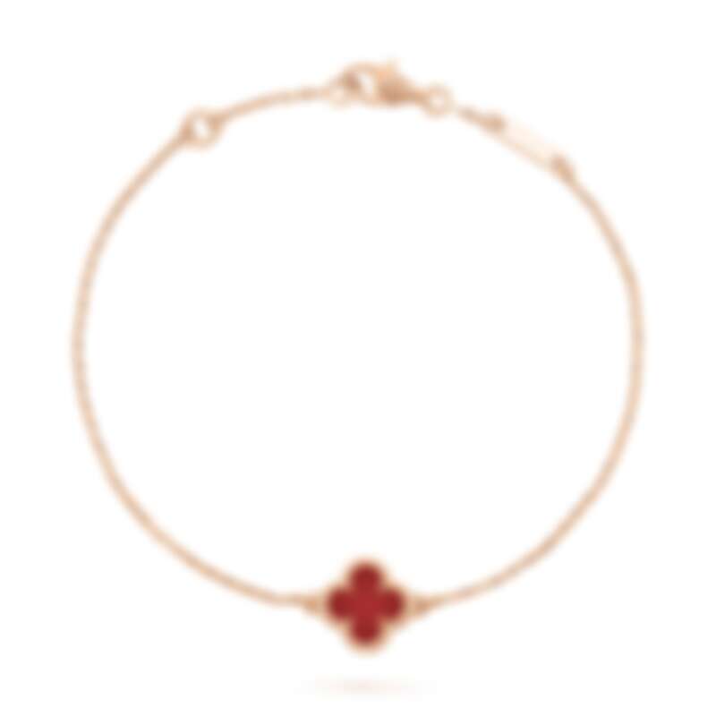 Van Cleef & Arpels - Sweet Alhambra手鍊 (玫瑰金, 紅玉髓)