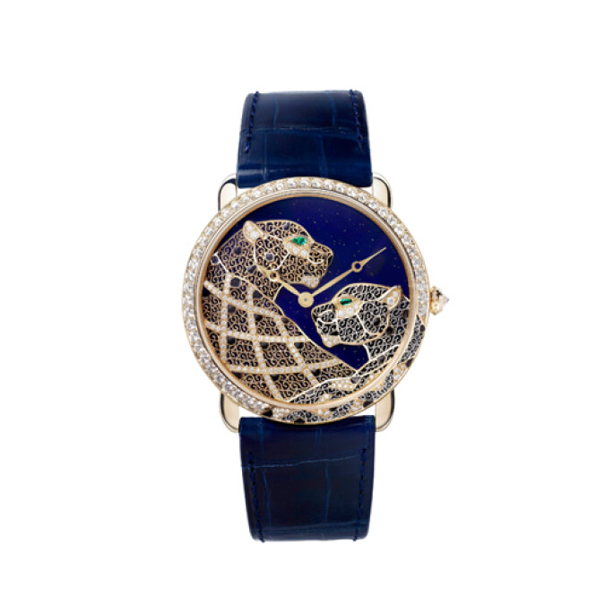 細緻優雅的古老技法 卡地亞金銀絲細工美洲豹裝飾腕錶