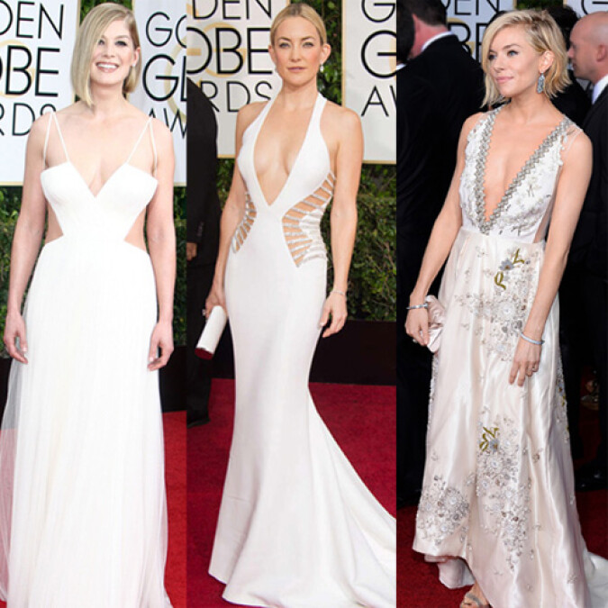 第72屆金球獎紅毯 好萊塢女星們的 銀白色性感遐想