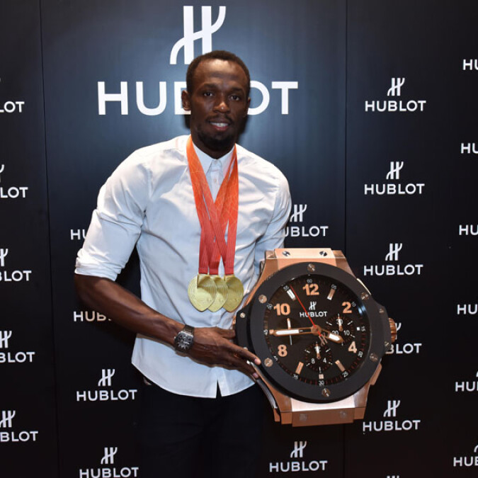 與時間競速的最強跑者Usain Bolt 造訪HUBLOT倫敦新龐德街專賣店