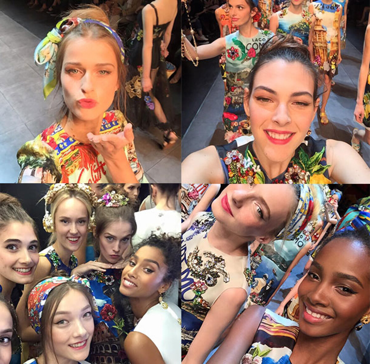 【米蘭時裝週】秀走一半先自拍！來自Dolce & Gabbana秀上模特兒的必學自拍表情20張