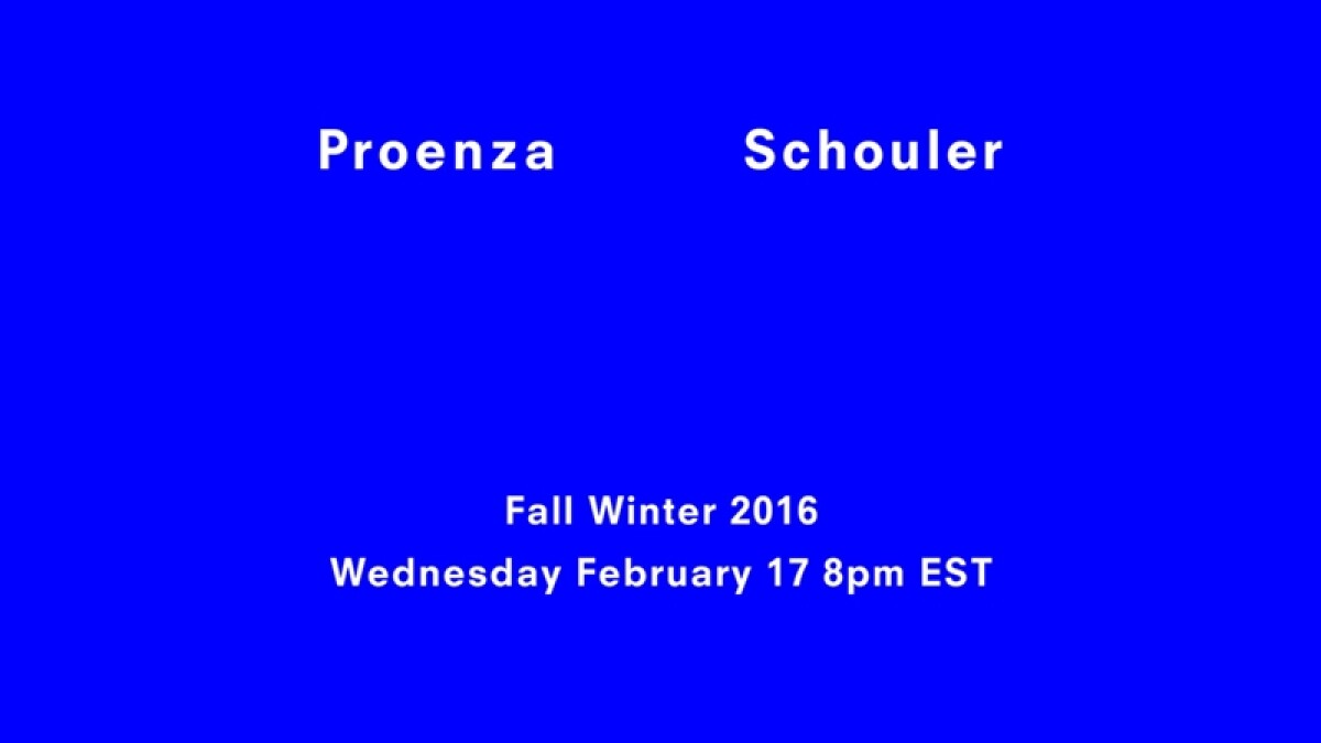 【紐約時裝週Live】Proenza Schouler秋冬大秀倒數：2月18日早上9點正式登場！