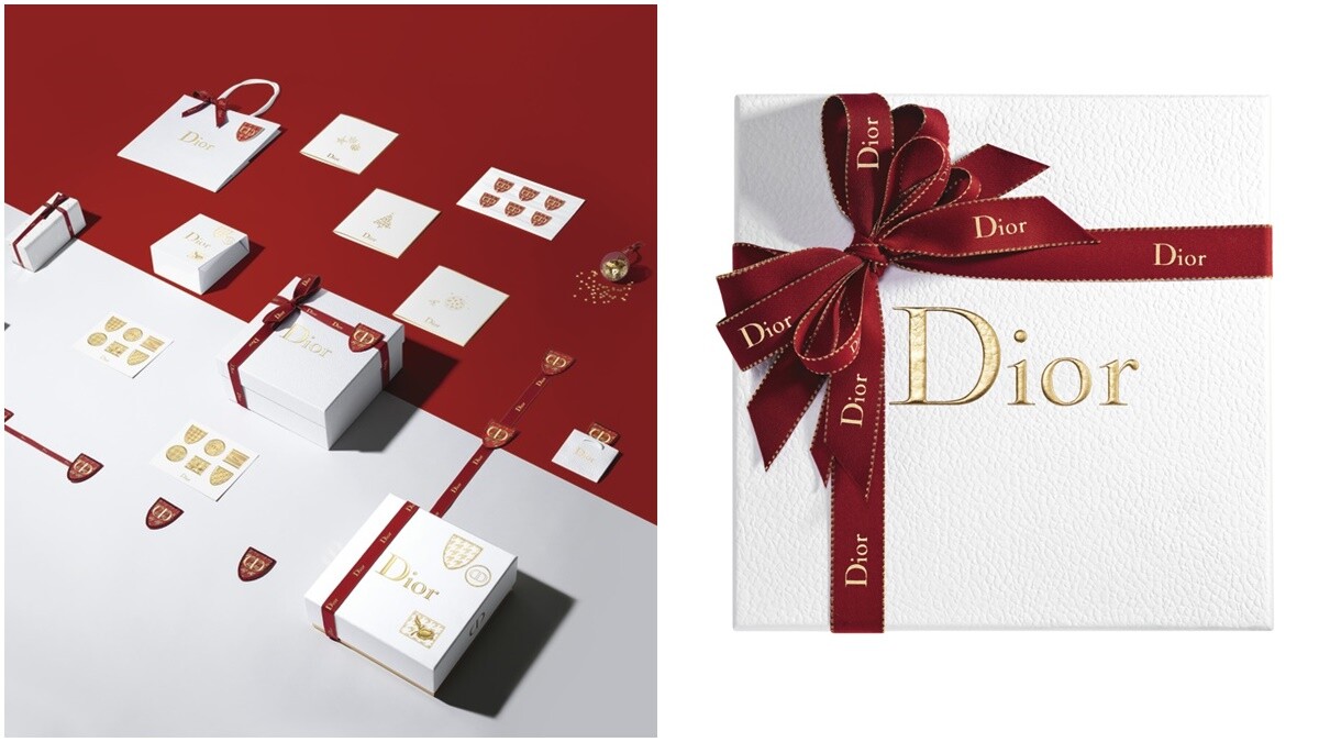 客製化緞帶、經典千鳥格紋、蝴蝶結...這些夢幻元素通通出現在今年Dior迪奧的聖誕包裝