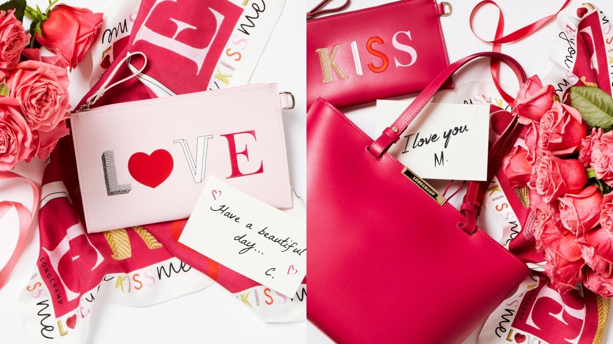 美暈了！Longchamp推出情人節限定「KISS & LOVE」粉紅配件