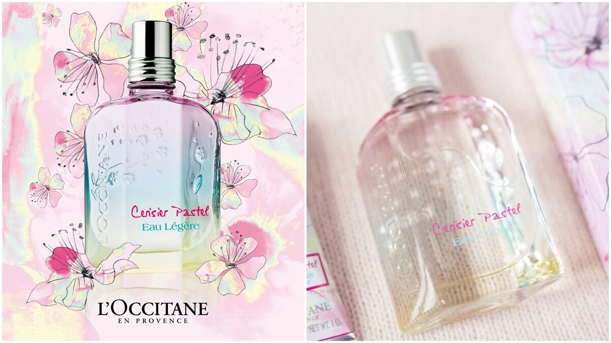 粉嫩漸層瓶身加上櫻花浮雕，歐舒丹L'OCCITANE櫻花花見淡香水充滿春日浪漫感