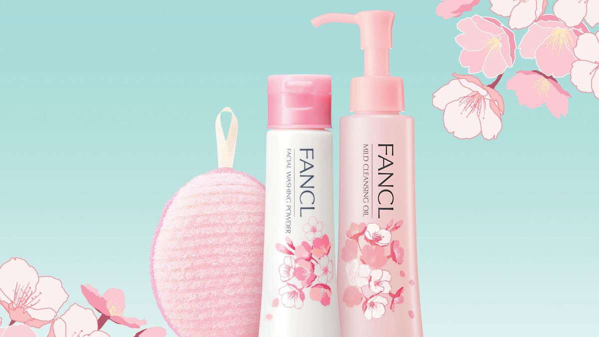FANCL粉紅色潔顏粉+卸妝液 櫻花限量版幸福亮相！