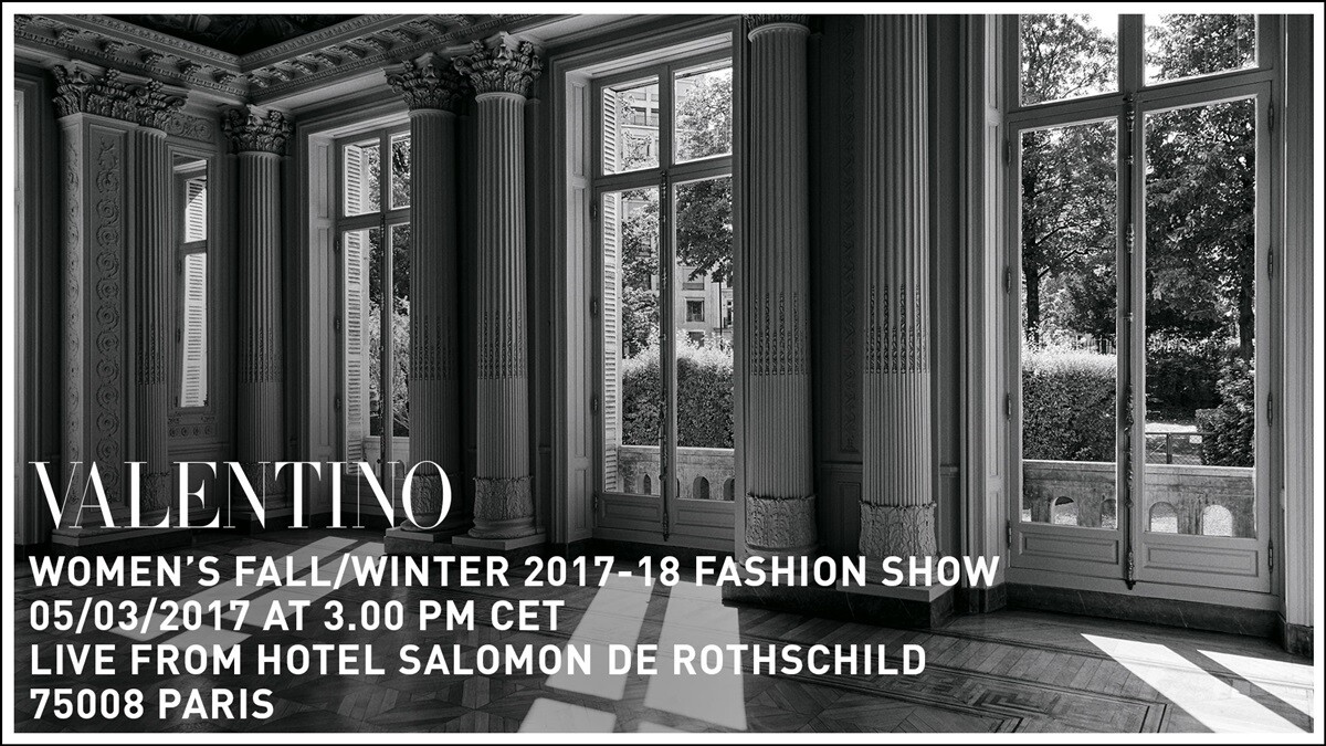 【Live】線上看！Valentino 2017秋冬大秀，將在3/5晚上10點登場