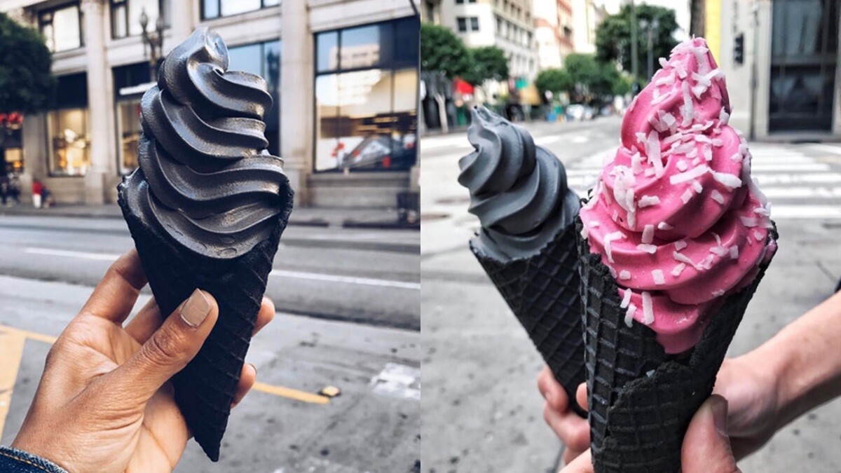 看膩彩虹甜食了嗎？IG打卡新寵，來自洛杉磯的All Black暗黑冰淇淋甜筒