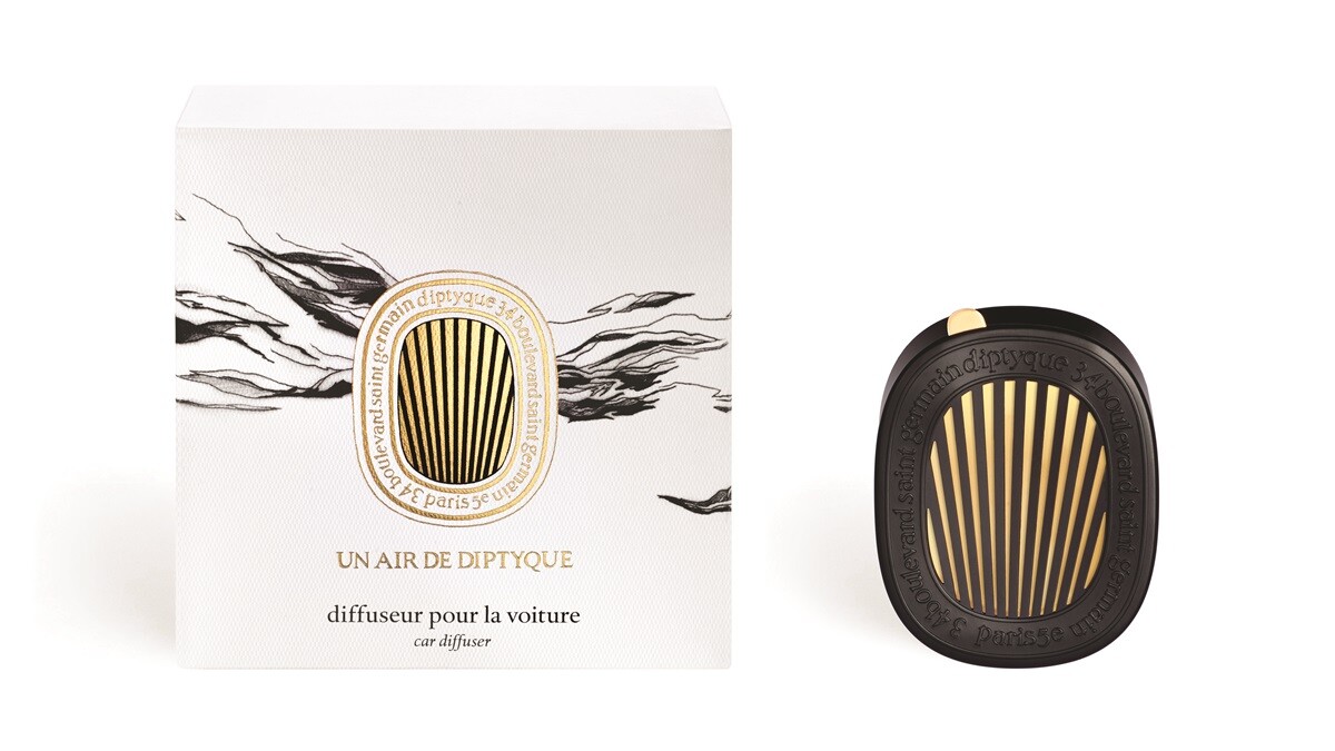時髦黑搭金色外觀！來自巴黎的diptyque首度推出車用擴香器，7種經典香氣可以挑選