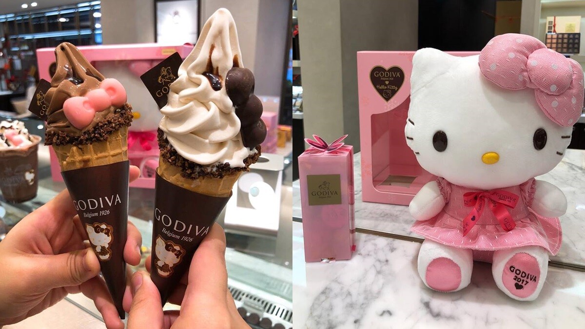 凱蒂貓玩偶太療癒！GODIVA推出超萌Hello Kitty限量版巧克力禮盒，同步推巧克力霜淇淋、凍飲