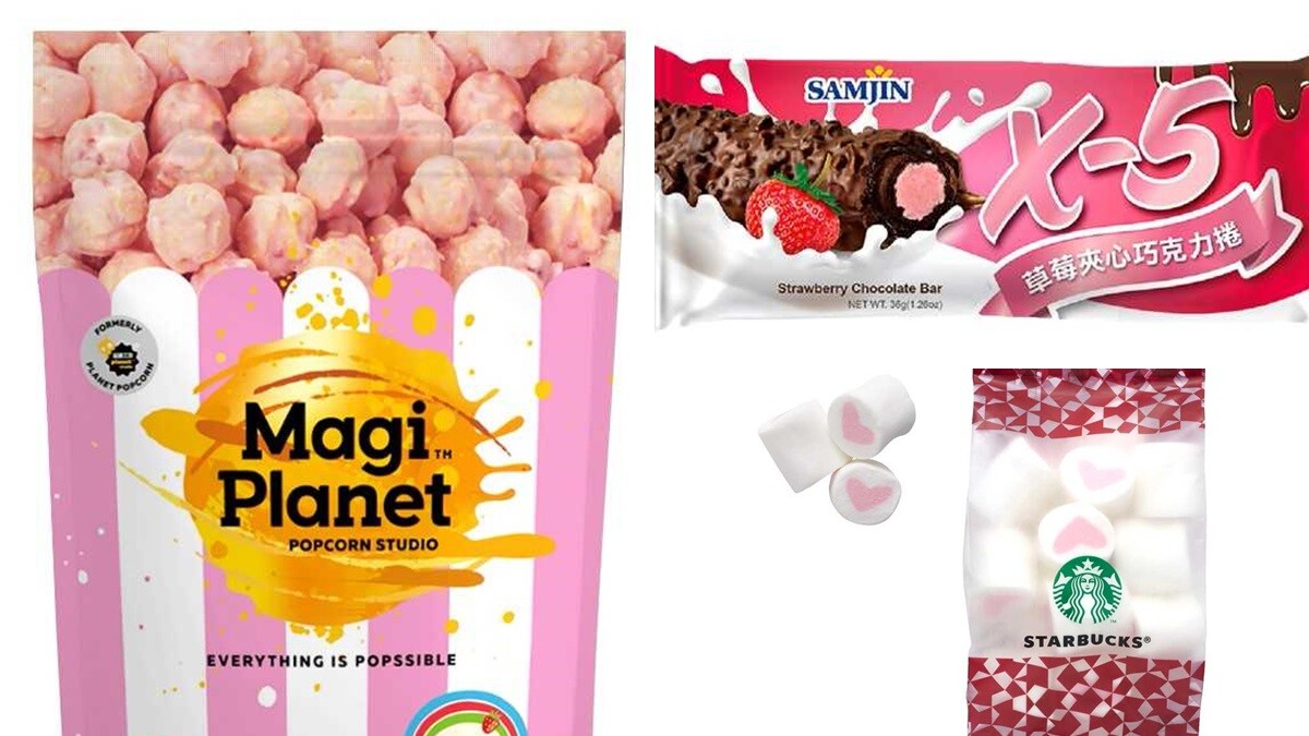 草莓巧克力爆米花、韓國X-5草莓餅乾...7-ELEVEN全新草莓季登場，多款粉紅限定商品太犯規