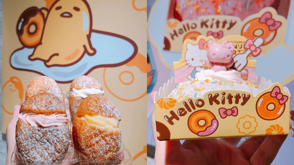 全新口感「雲朵甜甜圈」登場！Mister Donut推出超萌Hello Kitty、蛋黃哥限量造型甜甜圈