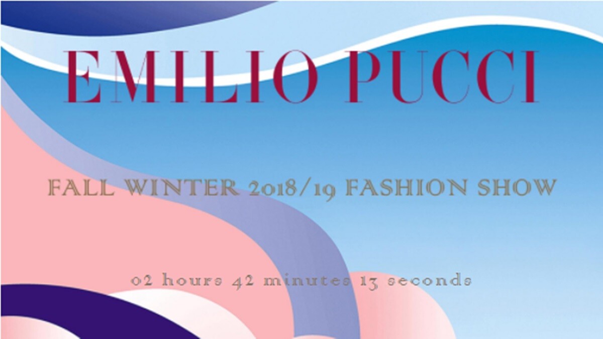 【Live】線上看！Emilio Pucci 2018秋冬大秀，將在2/22晚上10點登場