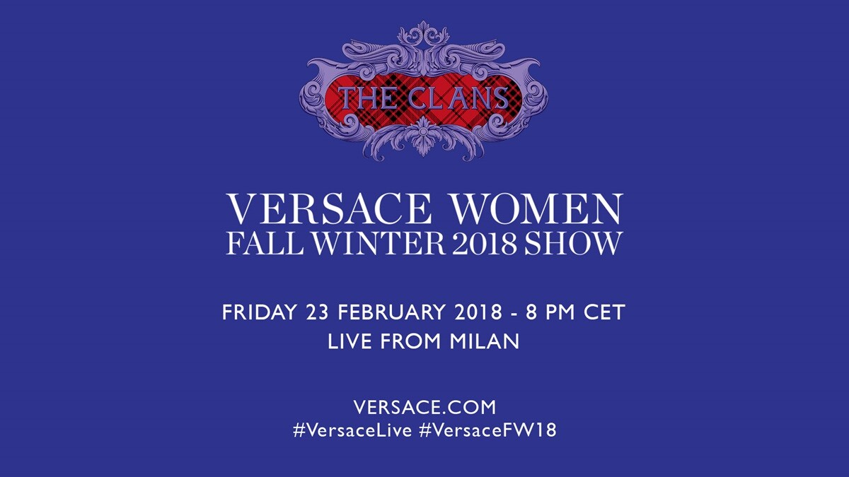 【Live】線上看！Versace 2018秋冬大秀，將在2/24凌晨3點登場